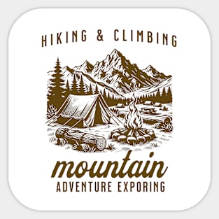 hiking and climbing mountain adventure Sticker